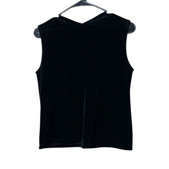 Chico’s Design Black Velvet Sleeveless Blouse V Neck M - Picture 4 of 4